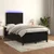 Vidaxl Box spring postelja z vzmetnico LED črna 120x200 cm žamet