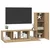 Set TV komoda Zidne 3 pcs Umjetnički hrast Konstruirano drvo