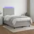 vidaXL Box spring postelja z vzmetnico LED sv. siva 120x200 cm blago