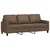 2-dijelni set sofa s jastucima smeđi od tkanine