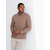 Ombre Mens structured polo longsleeve with patch - brown
