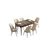 Hanah Home Set Trpezarijski sto i 6 stolica Han, Krem-braon
