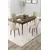 Hanah Home trpezarijski set Due, sto na razvlačenje i 4 stolice, ploča u dekoru drveta Baroque, krem tkanina Babyface