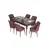 Hanah Home Set Trpezarijski sto i 6 stolica Eva, Prljavo roze