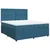 Vidaxl Box spring postelja z vzmetnico modra 200x200 cm žamet