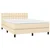 Vidaxl Box spring postelja z vzmetnico krem 140x190 cm blago