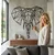 WallXpert metalni zidni ukras 5052, geometrijska glava slona, 44 x 46 cm, crni