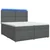 vidaXL Postelja boxspring z vzmetnico Temno siva 200 x 200 cm Blago