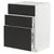 METOD / MAXIMERA Pod.element sudop. i 3front/2fioke, bela/Nickebo boja antracita, mat, 60x60 cm