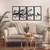 WallXpert metalni zidni ukras 5438, grana sa pticama u 4 panela, 120 x 60 cm, crni