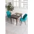 Hanah Home trpezarijski set Arp, sto i 2 stolice, ploča u dekoru drveta Baroque, tirkizna tkanina Babyface