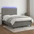 Vidaxl Box spring postelja z vzmetnico LED temno siva 140x200 cm blago