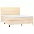 vidaXL vidaXL Box spring postelja z vzmetnico krem 160x200 cm blago, (20894818)