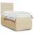Vidaxl Box spring postelja z vzmetnico krem 100x200 cm blago