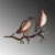 Aberto Design Dekorativna figura Bird on the branch 29, 39x45 cm, 1.5 mm, Bronzane boje