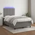 vidaXL Box spring postelja z vzmetnico LED temno siva 120x190 cm blago