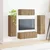 Set TV komoda 3 pcs Umjetnički hrast Konstruirano drvo