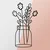Wallity Zidna dekoracija Flower 3, 40x70 cm, 1.2mm, Crna