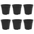 Okrugla saksija za cveće 6 pcs Crna O 19 x 16 cm Plastika