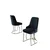 Hanah Home set trpezarijskih stolica Puva 2 kom, antracit tkanina Babyface, hromirane metalne noge