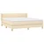 Vidaxl Box spring postelja z vzmetnico krem 180x200 cm blago
