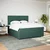 Vidaxl Box spring postelja z vzmetnico temno zelena 200x200 cm žamet
