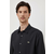 Pamučna košulja Lacoste za muškarce, boja: crna, slim, s klasičnim ovratnikom