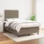 Vidaxl Box spring postelja z vzmetnico taupe 120x190 cm blago