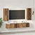 Set TV komoda Zidne 5 pcs Staro drvo Konstruirano drvo
