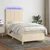 Vidaxl Box spring postelja z vzmetnico LED krem 90x190 cm blago