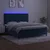 Vidaxl Box spring postelja z vzmetnico LED temno modra 180x200cm žamet