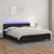 Vidaxl Box spring postelja z vzmetnico LED črna 160x200 cm um. usnje