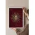 WallXpert uramljena slika 115256, zlatno sunce sa licem na bordo pozadini, 50 x 70 cm, beli ram