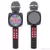 Bežični karaoke mikrofon - ugrađena 2 zvučnika - jači model - bluetooth spajanje - s LED svjetlom - Crvena