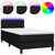 Krevet box spring s madracem LED crni 90x190 cm od tkanine