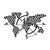 Wallity Zidna dekoracija World Map 2 - v2, 74 x 49 cm, Crna