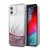 Maska Guess Faceplate Liquid Glitter Vintage Script za iPhone 12 mini, Roze