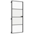 Sobna vrata tanka crna 83 x 201,5 cm kaljeno staklo i aluminij