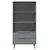 Regal za knjige MOLDE sivi 85x35x170,5 cm od masivne borovine