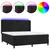 Vidaxl Box spring postelja z vzmetnico LED črna 160x200 cm žamet