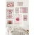 WallXpert set od 8 uramljenih slika Çgs-054, retro motivi u roze i crvenoj – pin-up žena, usne, trešnje, tulipani i karte, ram u boji prirodnog drveta