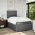 Vidaxl Box spring postelja z vzmetnico temno siva 120x190 cm blago