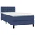Vidaxl Box spring postelja z vzmetnico moder 90x200 cm blago