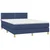Vidaxl Box spring postelja z vzmetnico moder 140x190 cm blago