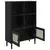 Regal za knjige SENJA izgled ratana crni 90x35x130 cm borovina