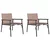 Vrtna stolica 2 pcs Smeđa 78 x 55,5 x 75,5 cm poliratan