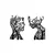 Opviq Zidna dekoracija Tree Man And Woman-325, 27x43cm 28x38cm 1.5 mm, Crna