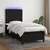 Vidaxl Box spring postelja z vzmetnico LED črna 100x200 cm blago