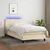 Vidaxl Box spring postelja z vzmetnico LED krem 90x190 cm blago