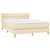 Vidaxl Box spring postelja z vzmetnico krem 140x200 cm blago